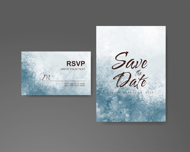 Invitación de boda con fondo de acuarela abstracta
