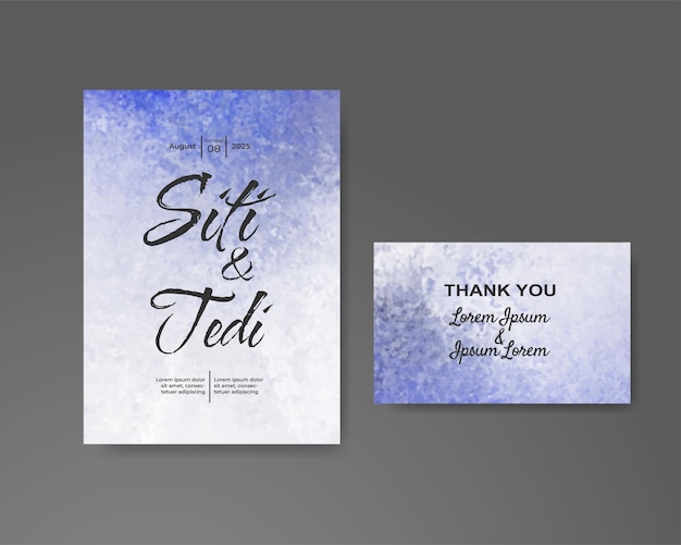 Invitación de boda con fondo de acuarela abstracta