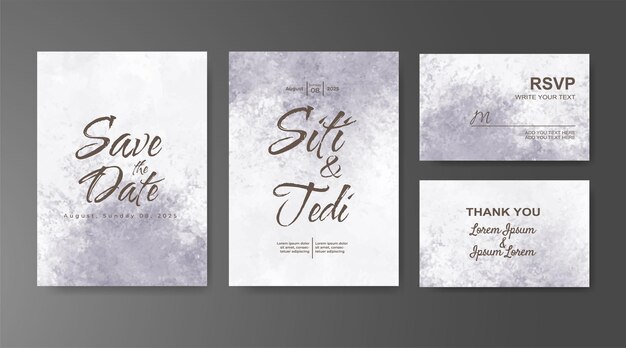 Invitación de boda con fondo de acuarela abstracta