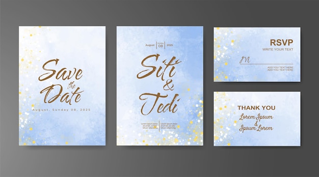 Invitación de boda con fondo de acuarela abstracta