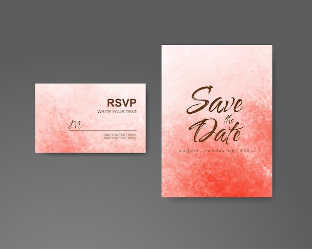 Invitación de boda con fondo de acuarela abstracta