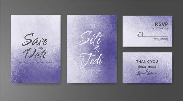 Invitación de boda con fondo de acuarela abstracta