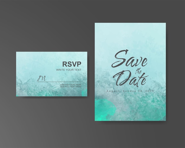 Invitación de boda con fondo de acuarela abstracta