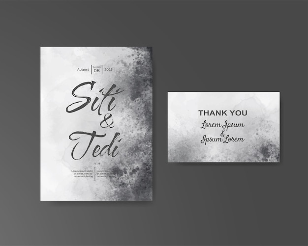 Invitación de boda con fondo de acuarela abstracta