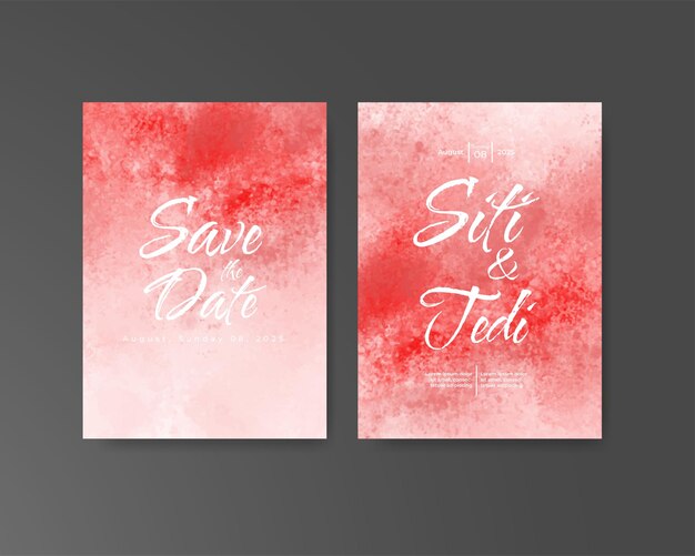 Invitación de boda con fondo de acuarela abstracta