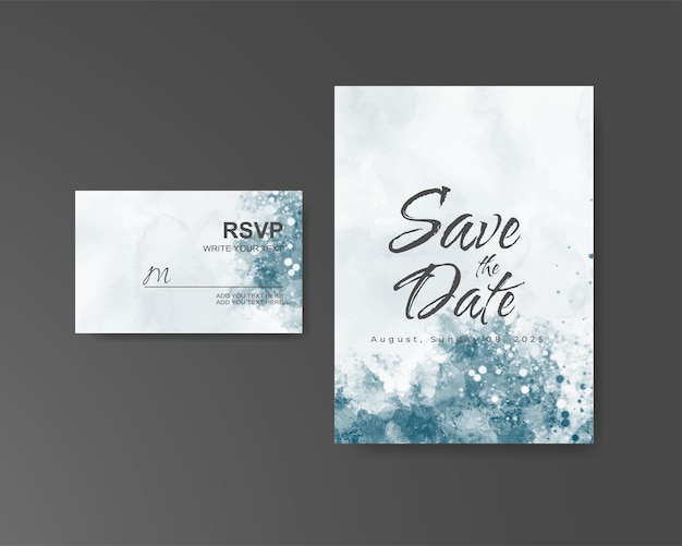 Invitación de boda con fondo de acuarela abstracta