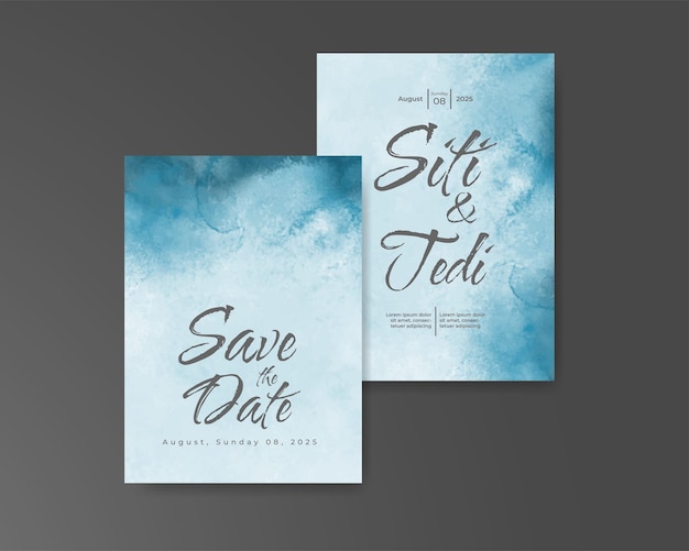 Invitación de boda con fondo de acuarela abstracta