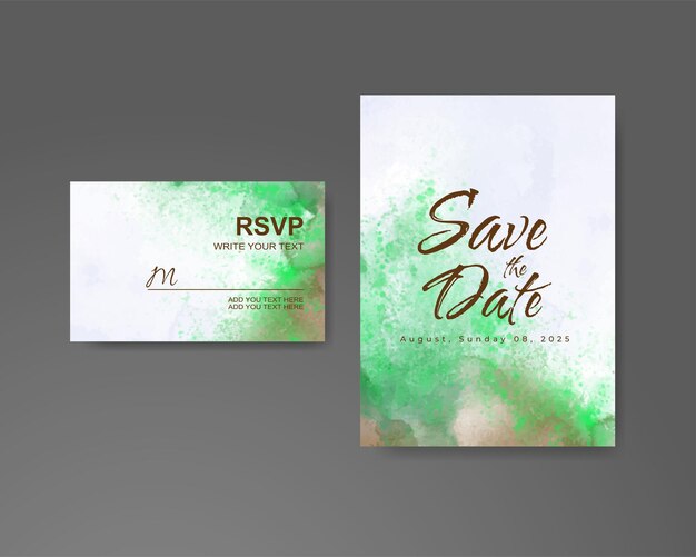 Invitación de boda con fondo de acuarela abstracta