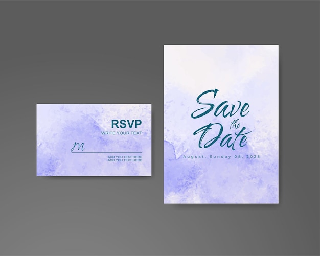 Invitación de boda con fondo de acuarela abstracta