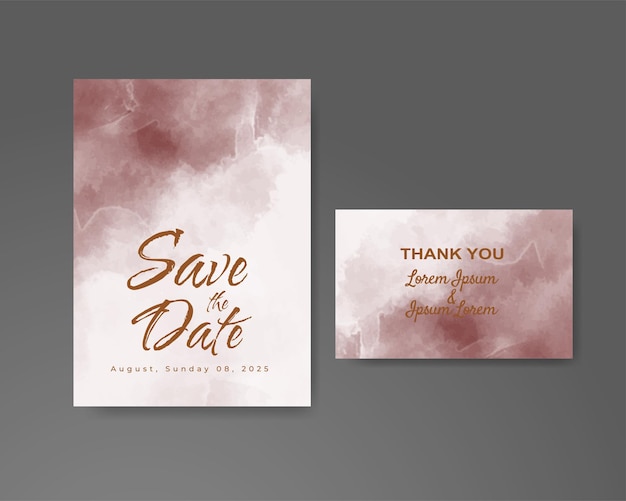 Invitación de boda con fondo de acuarela abstracta