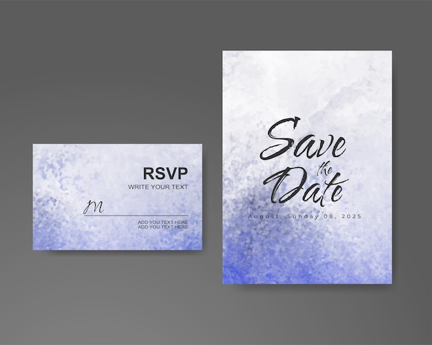 Invitación de boda con fondo de acuarela abstracta