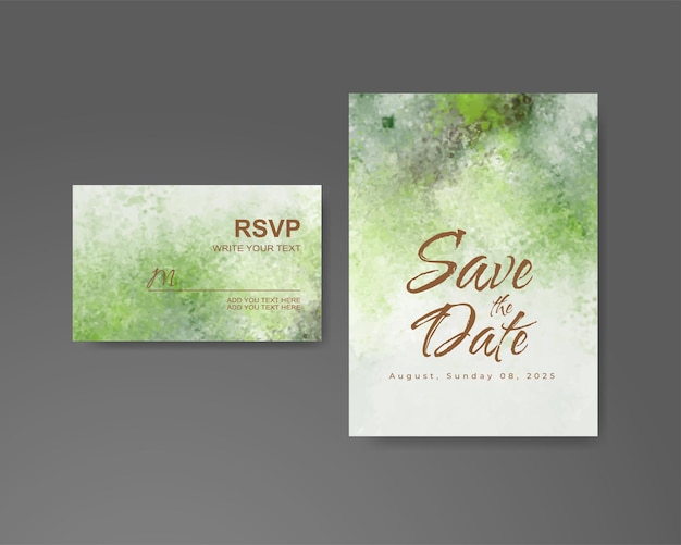 Invitación de boda con fondo de acuarela abstracta