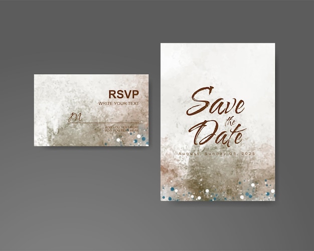 Invitación de boda con fondo de acuarela abstracta