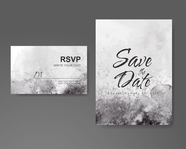 Invitación de boda con fondo de acuarela abstracta