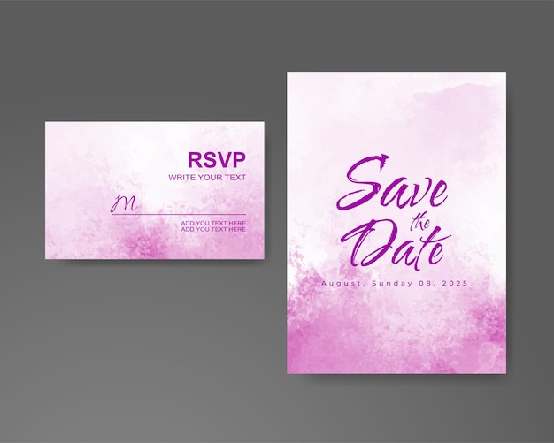 Invitación de boda con fondo de acuarela abstracta