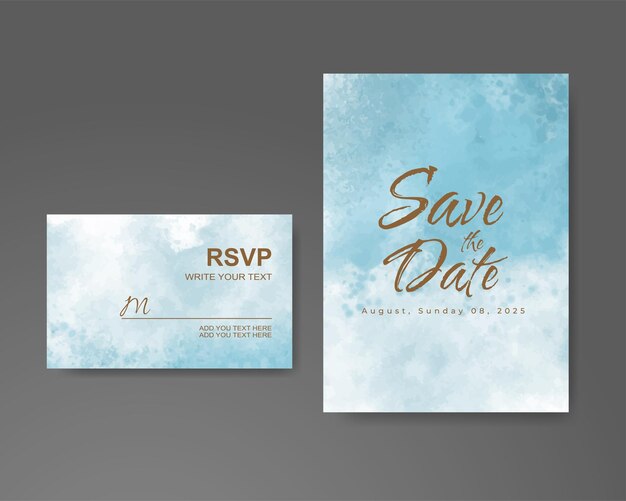 Invitación de boda con fondo de acuarela abstracta