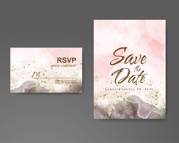 Invitación de boda con fondo de acuarela abstracta