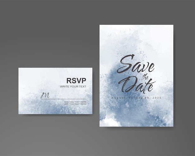 Invitación de boda con fondo de acuarela abstracta