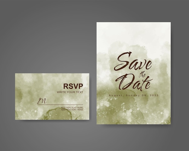 Invitación de boda con fondo de acuarela abstracta