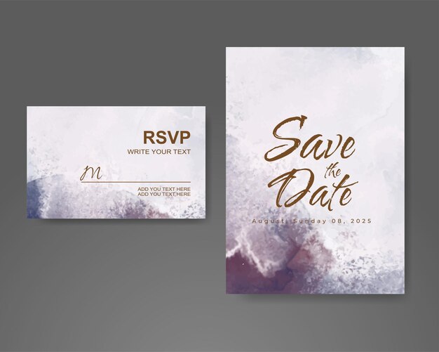 Invitación de boda con fondo de acuarela abstracta