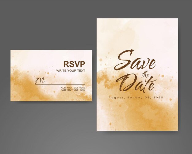 Invitación de boda con fondo de acuarela abstracta