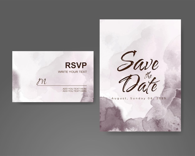 Invitación de boda con fondo de acuarela abstracta