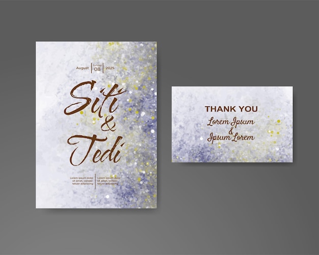 Invitación de boda con fondo de acuarela abstracta