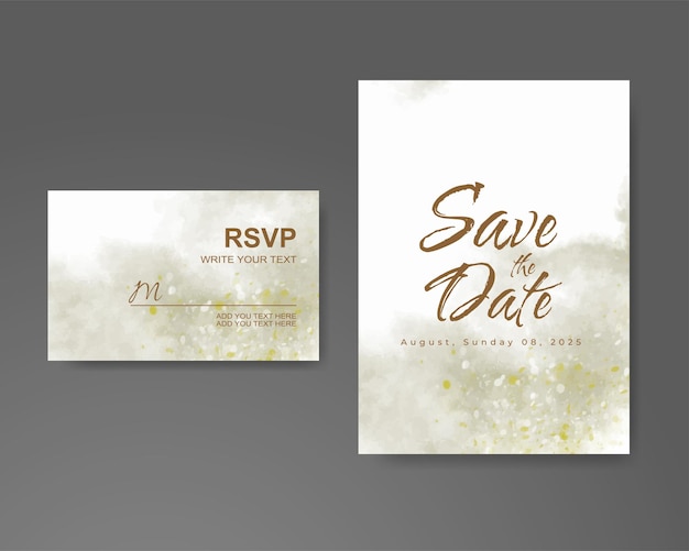 Invitación de boda con fondo de acuarela abstracta