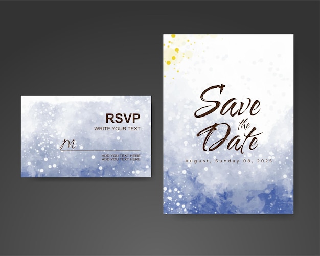 Invitación de boda con fondo de acuarela abstracta