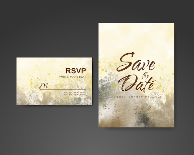 Invitación de boda con fondo de acuarela abstracta
