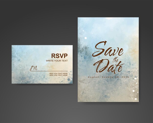 Invitación de boda con fondo de acuarela abstracta