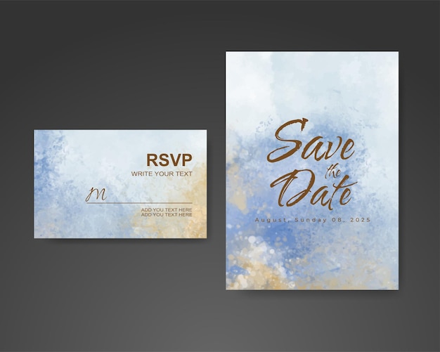 Invitación de boda con fondo de acuarela abstracta