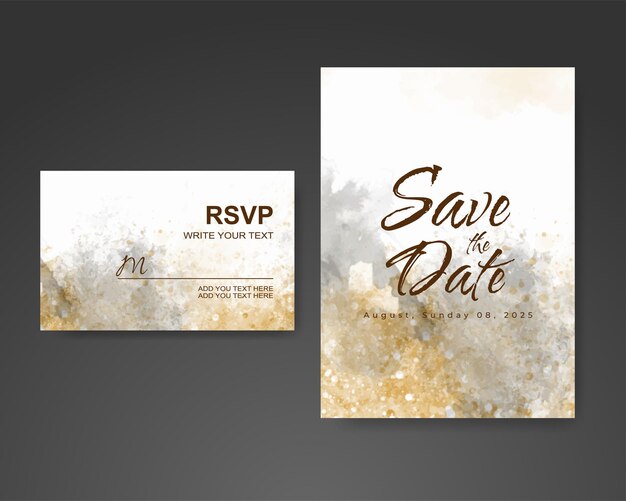 Invitación de boda con fondo de acuarela abstracta