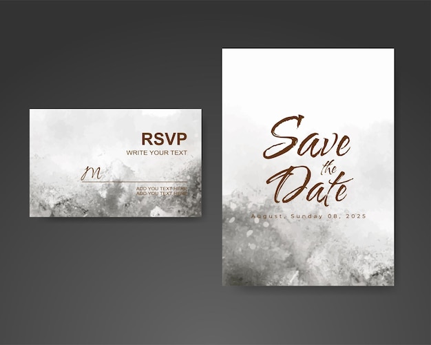 Invitación de boda con fondo de acuarela abstracta