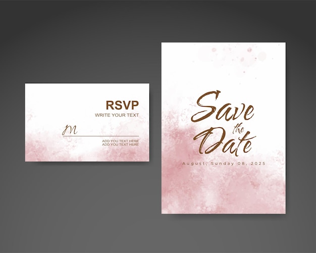 Invitación de boda con fondo de acuarela abstracta
