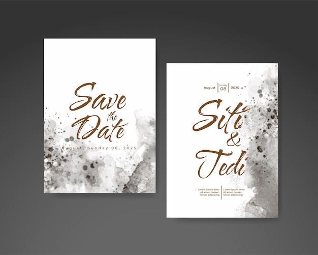 Invitación de boda con fondo de acuarela abstracta
