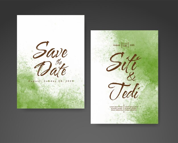 Invitación de boda con fondo de acuarela abstracta