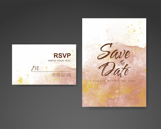 Invitación de boda con fondo de acuarela abstracta