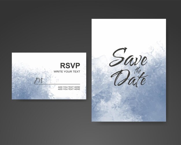 Invitación de boda con fondo de acuarela abstracta