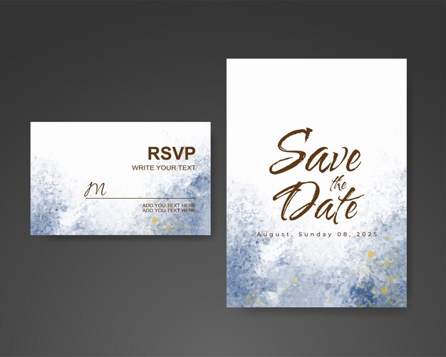 Invitación de boda con fondo de acuarela abstracta