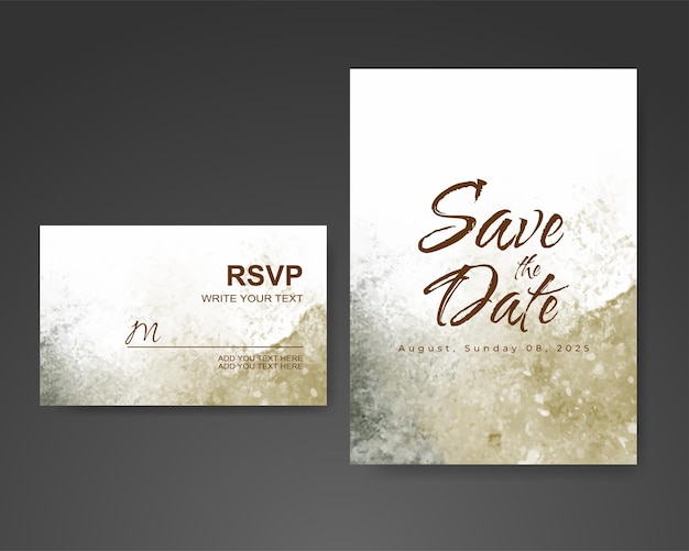 Invitación de boda con fondo de acuarela abstracta