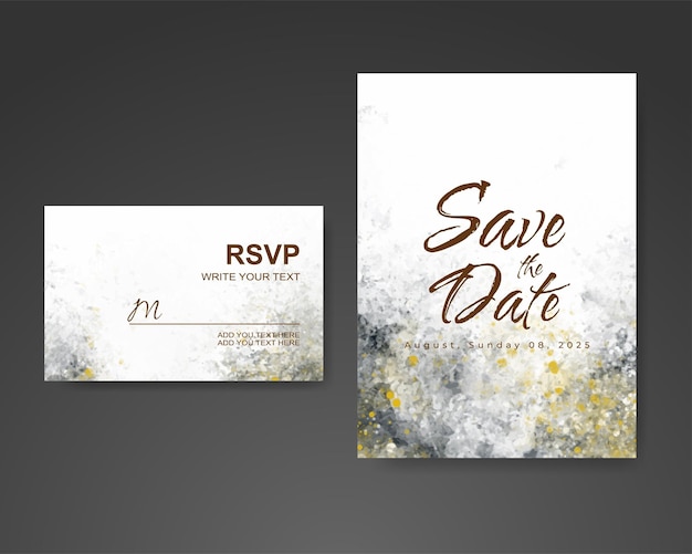 Invitación de boda con fondo de acuarela abstracta
