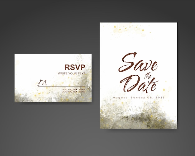 Invitación de boda con fondo de acuarela abstracta