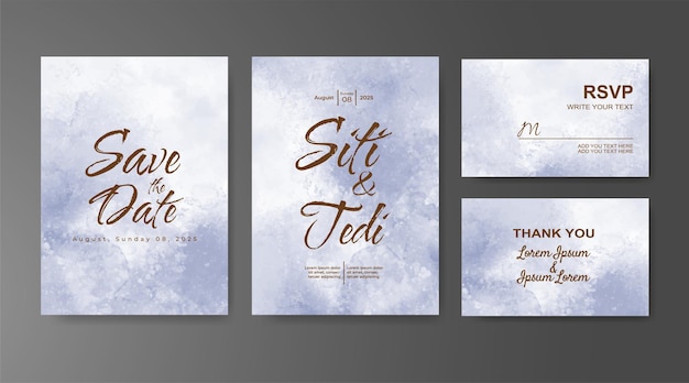 Invitación de boda con fondo de acuarela abstracta