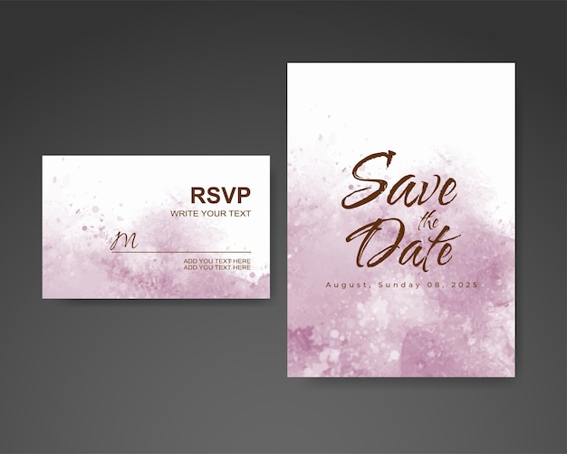 Invitación de boda con fondo de acuarela abstracta