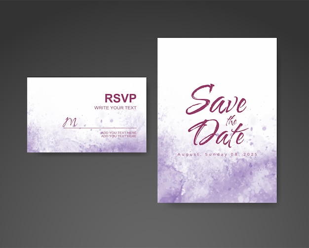 Invitación de boda con fondo de acuarela abstracta