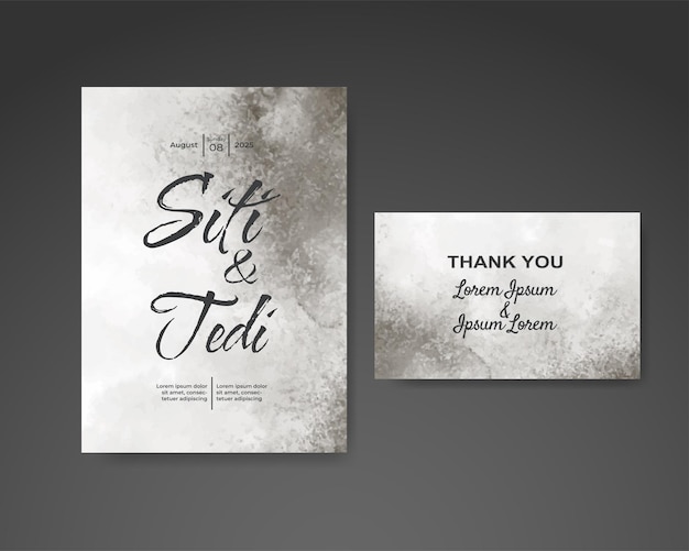 Invitación de boda con fondo de acuarela abstracta