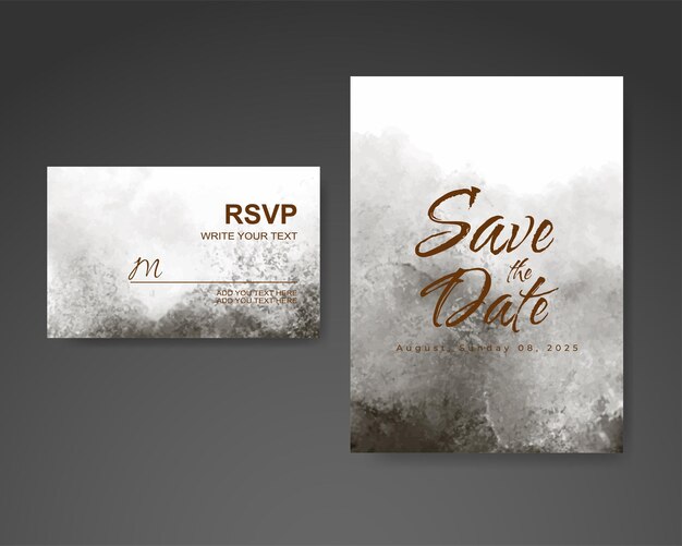 Invitación de boda con fondo de acuarela abstracta