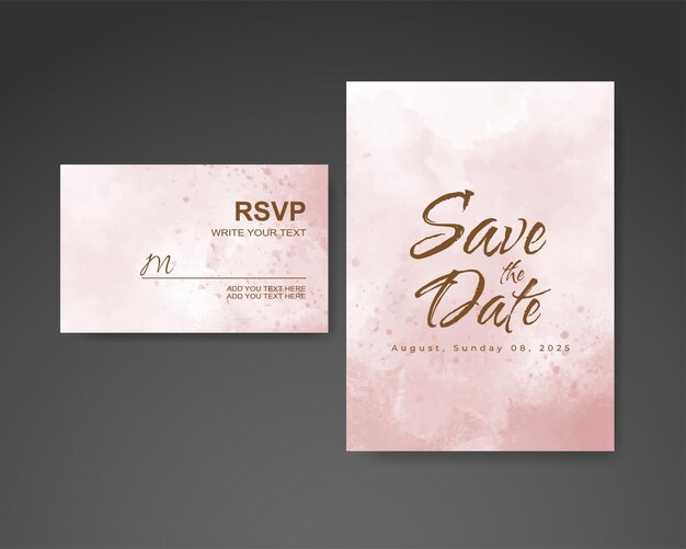 Invitación de boda con fondo de acuarela abstracta