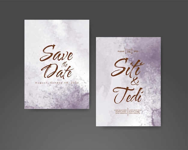 Invitación de boda con fondo de acuarela abstracta
